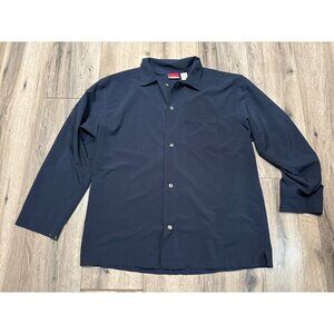 L.L. Bean Traveler Unisex Navy Blue Long Sleeve Button-Up Shirt Large Regular FL